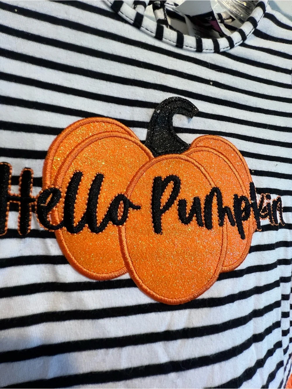 Hello Pumpkin 🎃Tutu Dress - Kids Costume, Halloween, Orange, Black & White